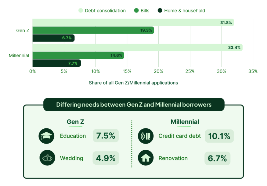 Most common reasons for borrowing among young adults