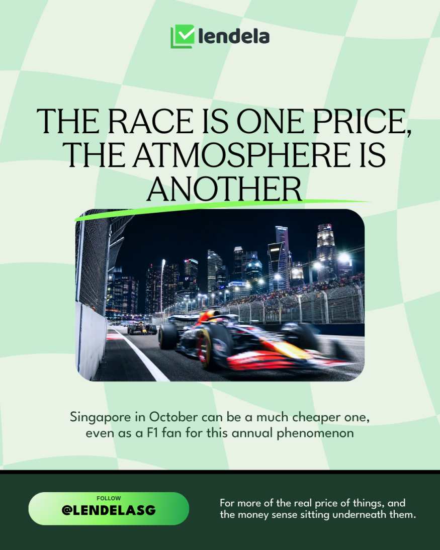 Closing card from The Real Price Of series by Lendela: the race is one price, the atmosphere around it is another, much cheaper one.