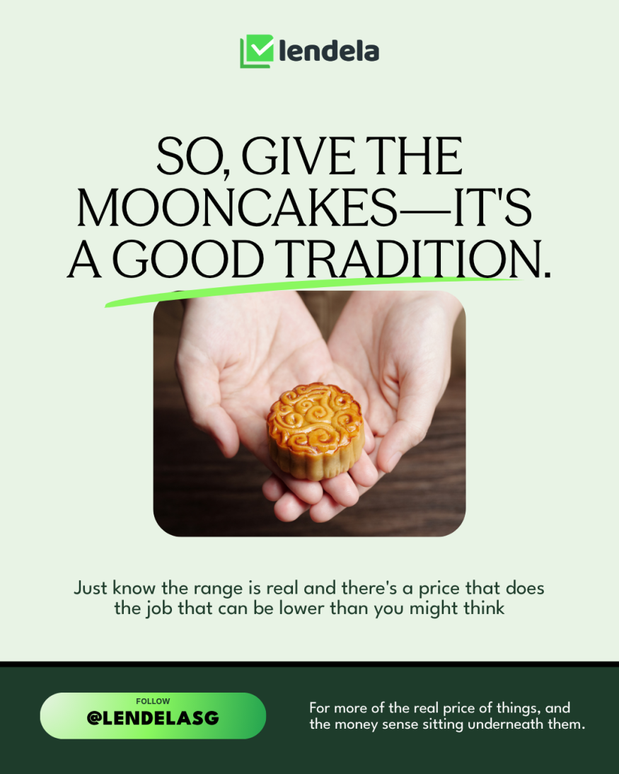Closing card from The Real Price Of series by Lendela, on giving mooncakes while knowing the price range is real.
