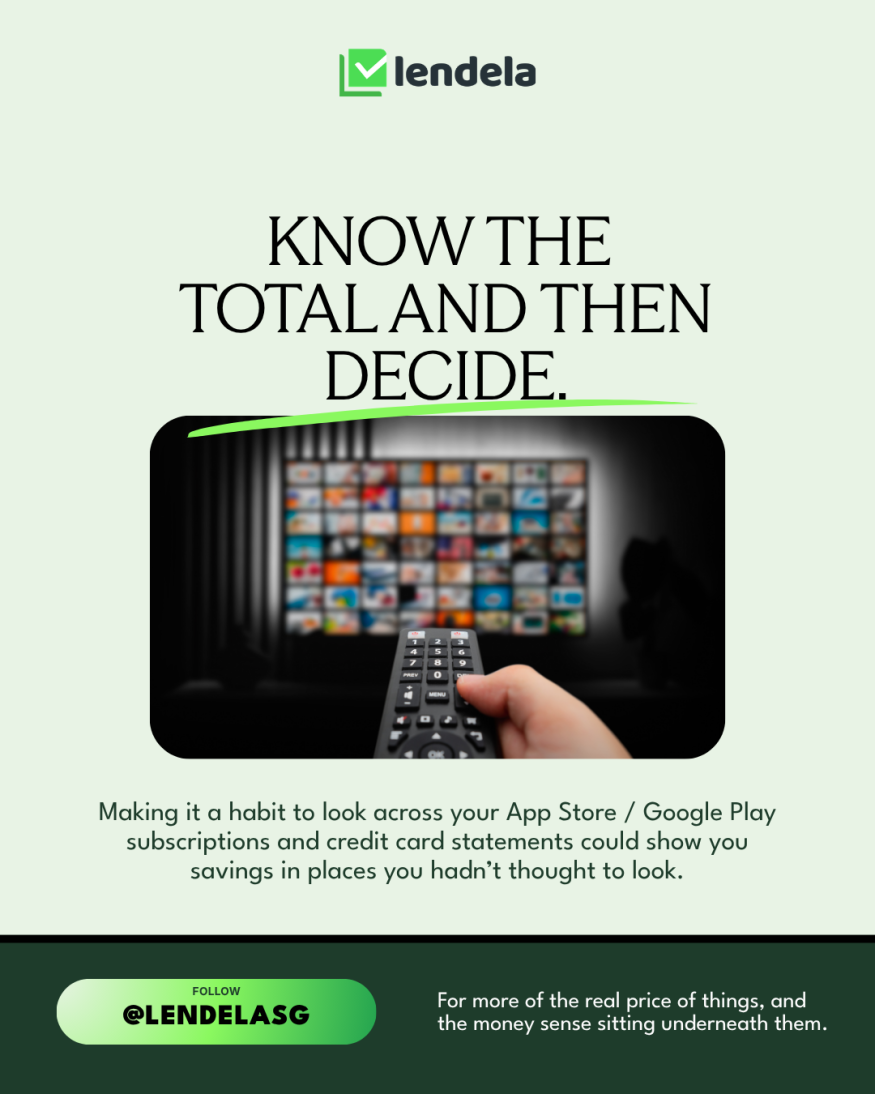 Know the total and then decide. Making it a habit to look across your App Store or Google Play subscriptions and credit card statements could show you savings in places you hadn't thought to look.